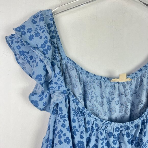 NWOT Stitch Fix The General Good Floral Blouson Peasant Top Blue Size Medium NEW - Picture 2 of 10